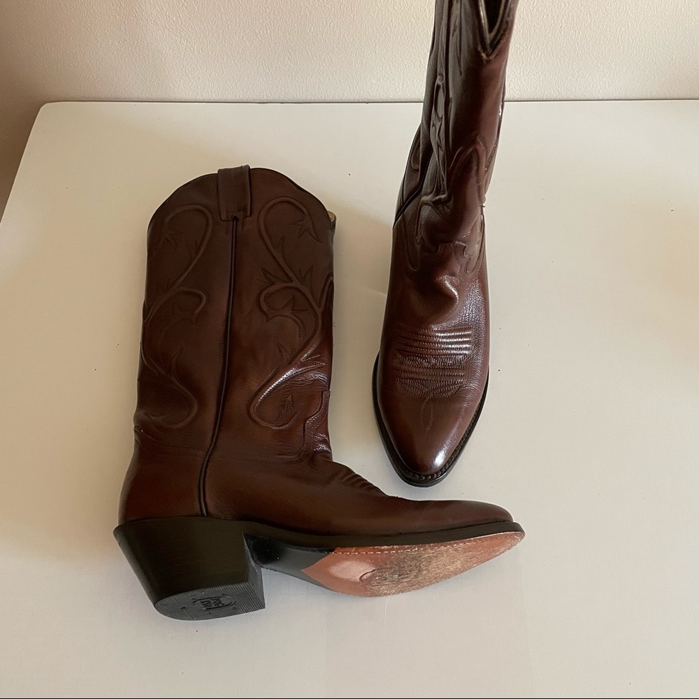 COPY - DAN POST BROWN COWBOY WESTERN TALLER SHAFT BOOT 6